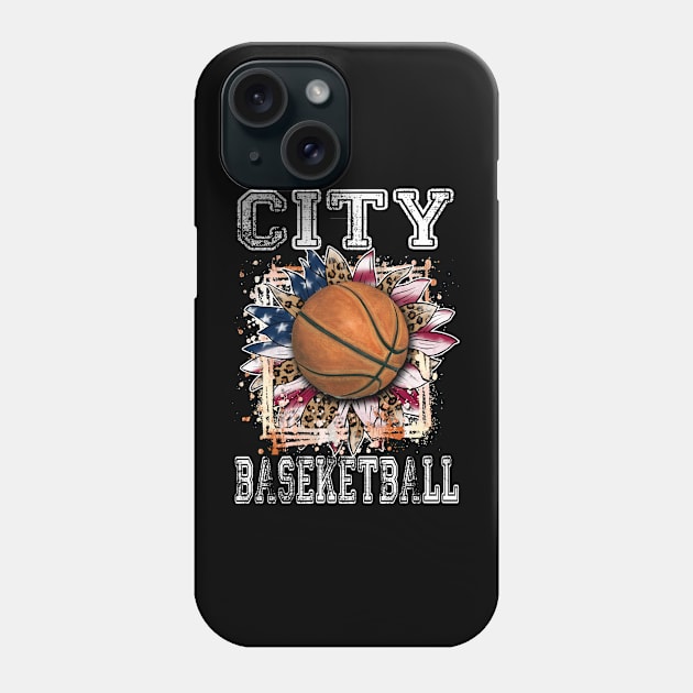 American Flag Personalized City Proud Name Basketball Phone Case by Irwin Bradtke