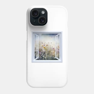 Wild Flower Field Window View Phone Case