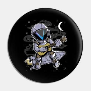 Astronaut Guitar Vechain VET Coin To The Moon Crypto Token Cryptocurrency Blockchain Wallet Birthday Gift For Men Women Kids Pin