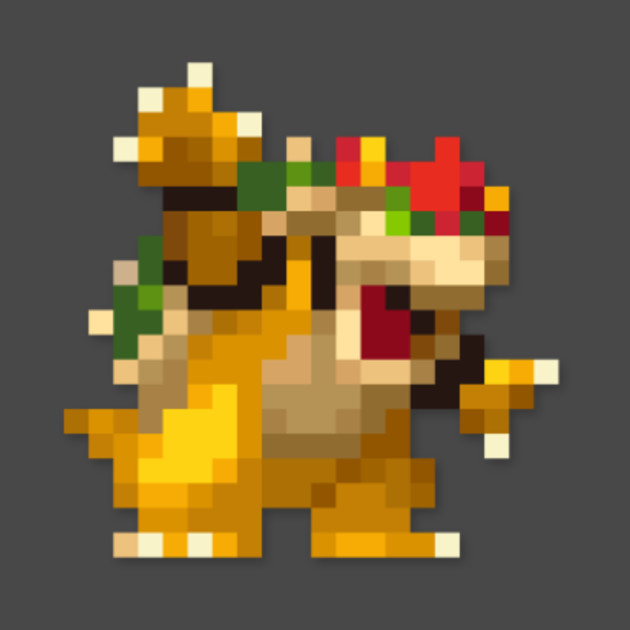 Bowser low-res pixelart - Bowser - T-Shirt | TeePublic