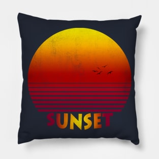 Sunset Birds Pillow