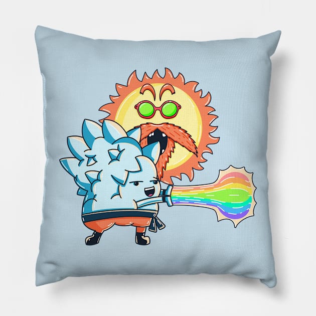 Rainbowhameha summer rainbow Pillow by GiveMeThatPencil