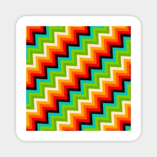 Retro Zig Zag Pattern Magnet