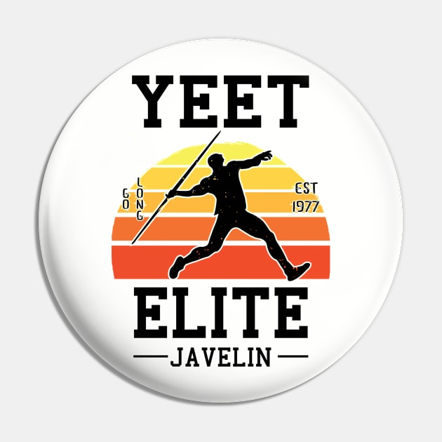 Yeet Elite Javelin Retro Track N Field Athlete Pin by atomguy