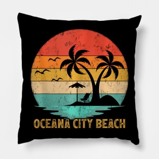 Family Vacation Oceana City Beach Pillow
