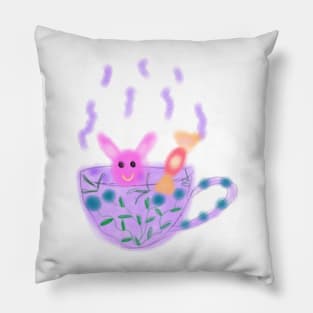 Purple pink pastel watercolor cup Pillow