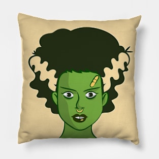 Hipster Bride of Frankenstein Pillow