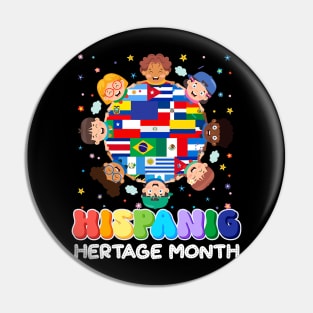 Hispanic Heritage Month Latin American Flag Kids Boys Girls Pin