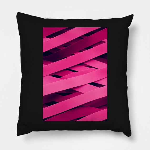 In October We Wear Pink - Pink Awerness Ribbons, best pattern for Pinktober! #3 Pillow by Endless-Designs