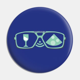 Wine Cheese Glasses Podcast Pin