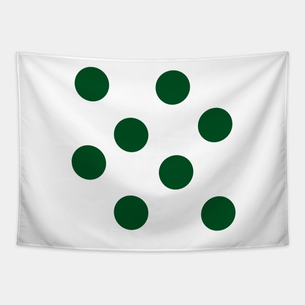 Green Polka Dots Tapestry by MacSquiddles