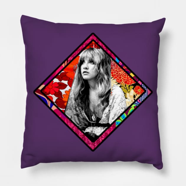 Stevie Nicks Flower Child Pillow by artbyomega