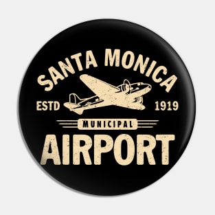 Santa Monica Airport by Buck Tee Originals Pin