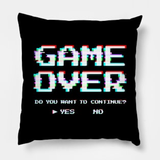 Game Over Glitched Pillow