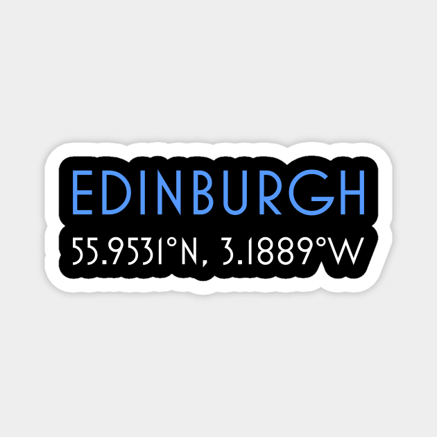 Edinburgh coordinates Magnet by bumblethebee