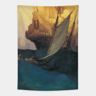 Attack on a Galleon by Howard Pyle Tapestry