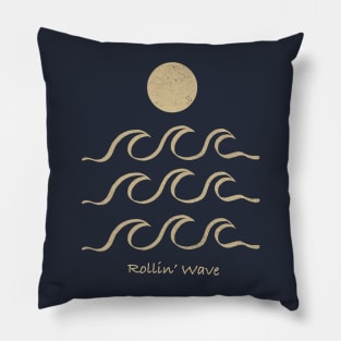 Wave and Sun Landscape Pillow