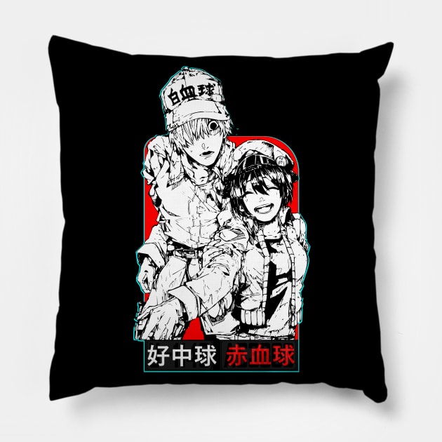 Red and White Pillow by Koburastyle