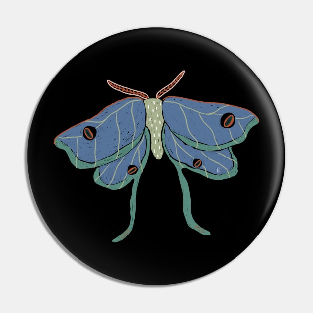 Luna moth Pin by flywithsparrows