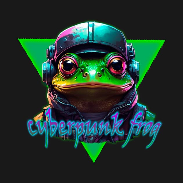 cyberpunk frog by denpoolswag