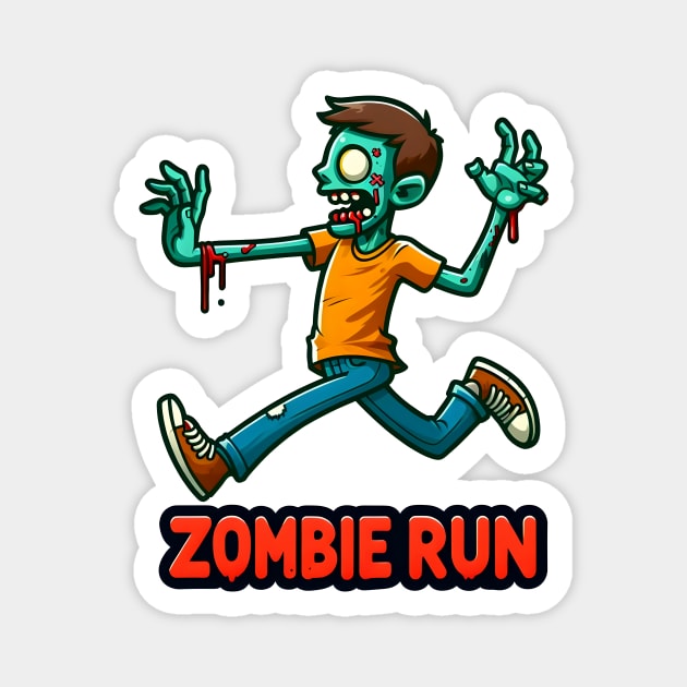 Zombie Run Magnet by Rawlifegraphic