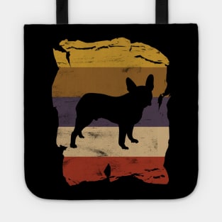 Boston Terrier Distressed Vintage Retro Silhouette Tote