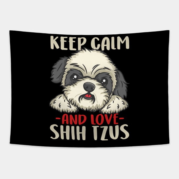 Owned By A Chinese Shih Tzu print for Dog Lovers Tapestry by biNutz