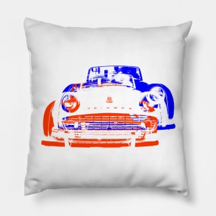 Triumph TR3 British classic car monoblock red white blue Pillow