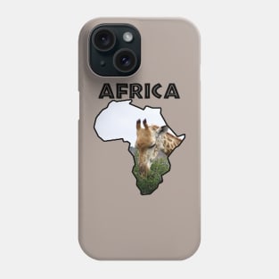 Africa Wildlife Map Giraffe Thorn Black Text Phone Case