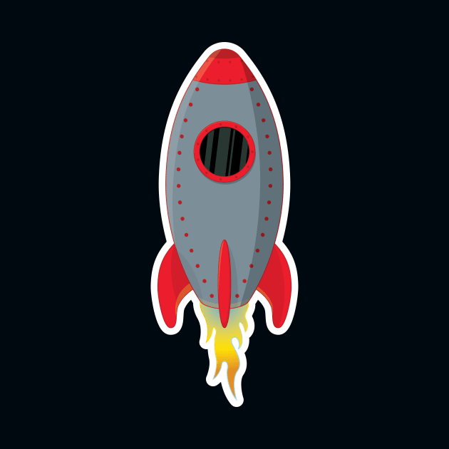 Cute Gray Rocket Ship by NPolandDesigns