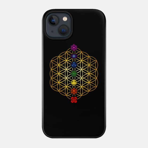 Flower of Life Sacred Geometry Chakra Buddhism - Geometry - Phone Case