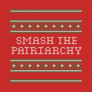 Smash The Patriarchy Christmas Sweater Cross Stitch T-Shirt