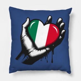 Italy Flag Heart Pillow