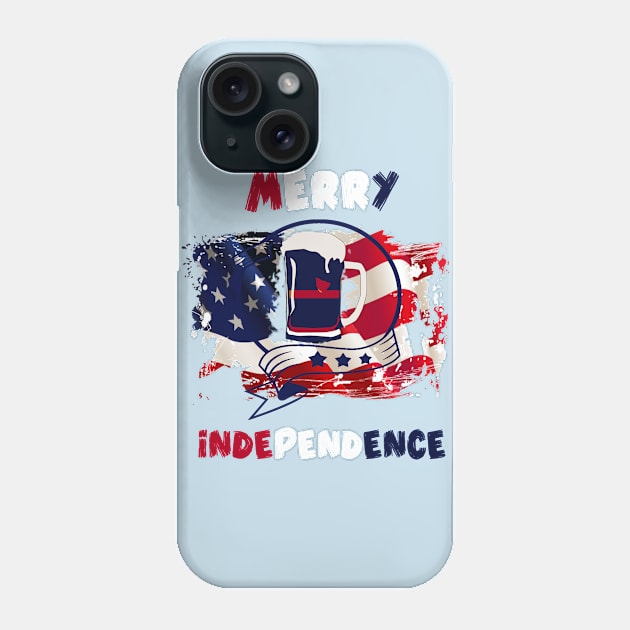 Merry Independence American independence beer lover Phone Case by limerockk