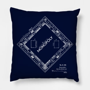 Monopoly Game Retro Patent Print 1935 Pillow