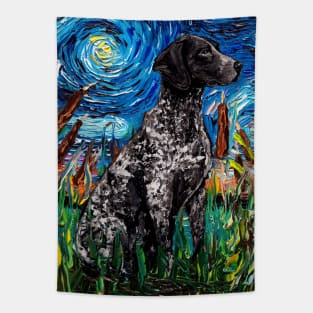 Black German Short Hair Pointer Night Tapestry