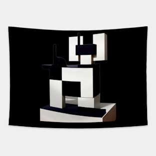 Mondrian Style Royal Cat Tapestry