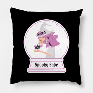 Spooky Babe Snow Globe Pillow