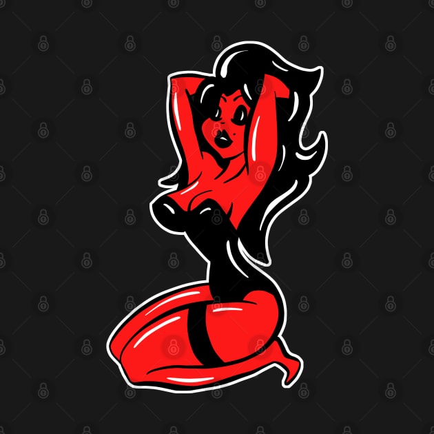 Sexy Red Devil Woman Cartoon by Squeeb Creative