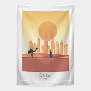 Sunset Silhouettes of Dubai Tapestry