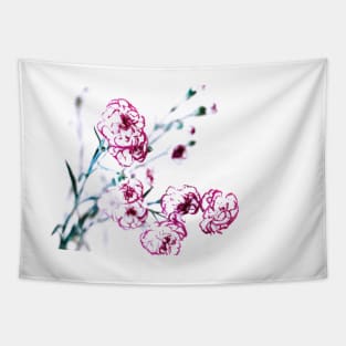 Red and white carnation flowers Tapestry