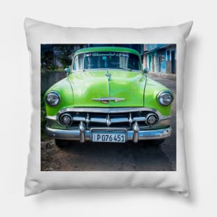 American car from the 50's in Havana, Cuba Pillow