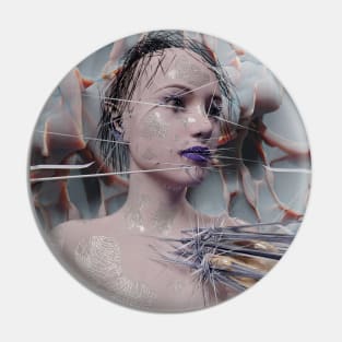 3D ART WOMAN GLITCH Pin