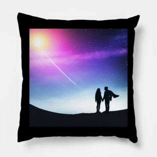 Valentine Wall Art -  Cosmic Sunset - Unique Valentine Fantasy Planet Landsape - Photo print, canvas, artboard print Pillow