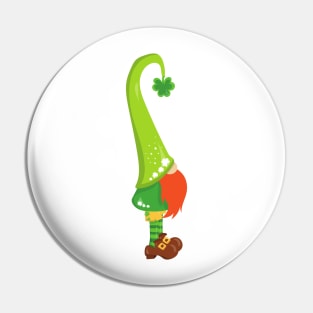 Saint Patrick's Day, Lucky Clovers, Cute Gnome Pin