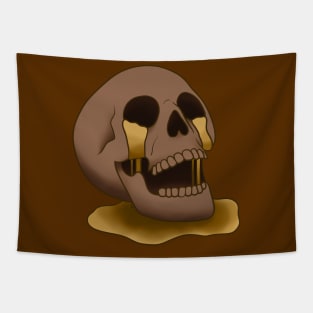 Skull Fountain (Gold) Tapestry