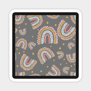 cute boho rainbow pattern grey Magnet