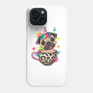 Cute Pug Dog in cup Phone Case