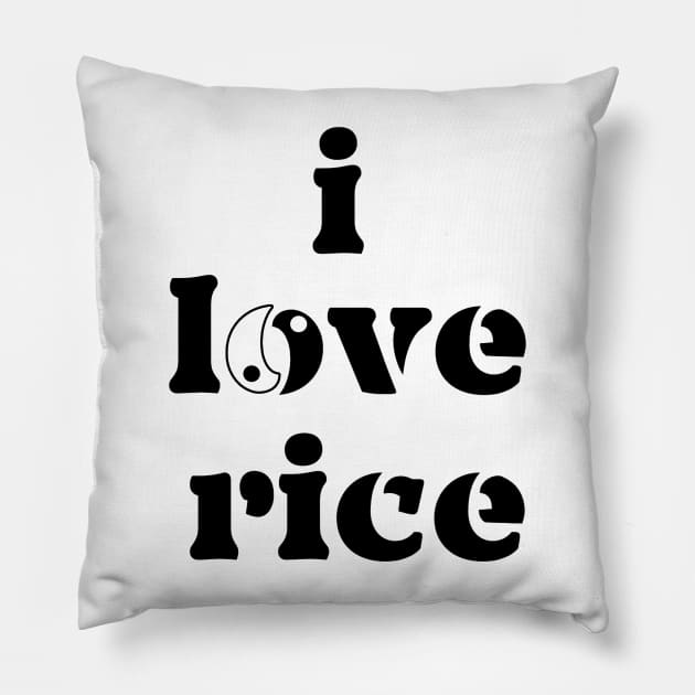 I love rice/yin yang logo/asian food lover design Pillow by AZNSnackShop