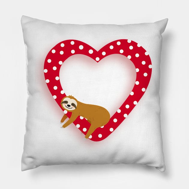 Sloth Valentines Napping T Shirt Girls Women Kids Gifts Pillow by MaryMas